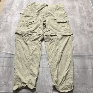 Columbia Pants Mens 32 Beige Convertible Ripstop Cargo Nylon Outdoor Xl 32 Fish